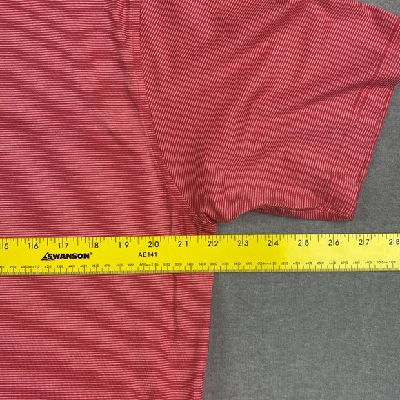 Peter Millar Polo Shirt Men Medium Peach Golf Striped Short Sleeve Cotton Rogers - Picture 8 of 12
